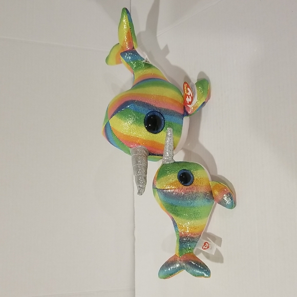2 NORI the Narwhal small Medium Beanie Boo soft plush toy stuffed animal unicorn - Picture 2 of 5